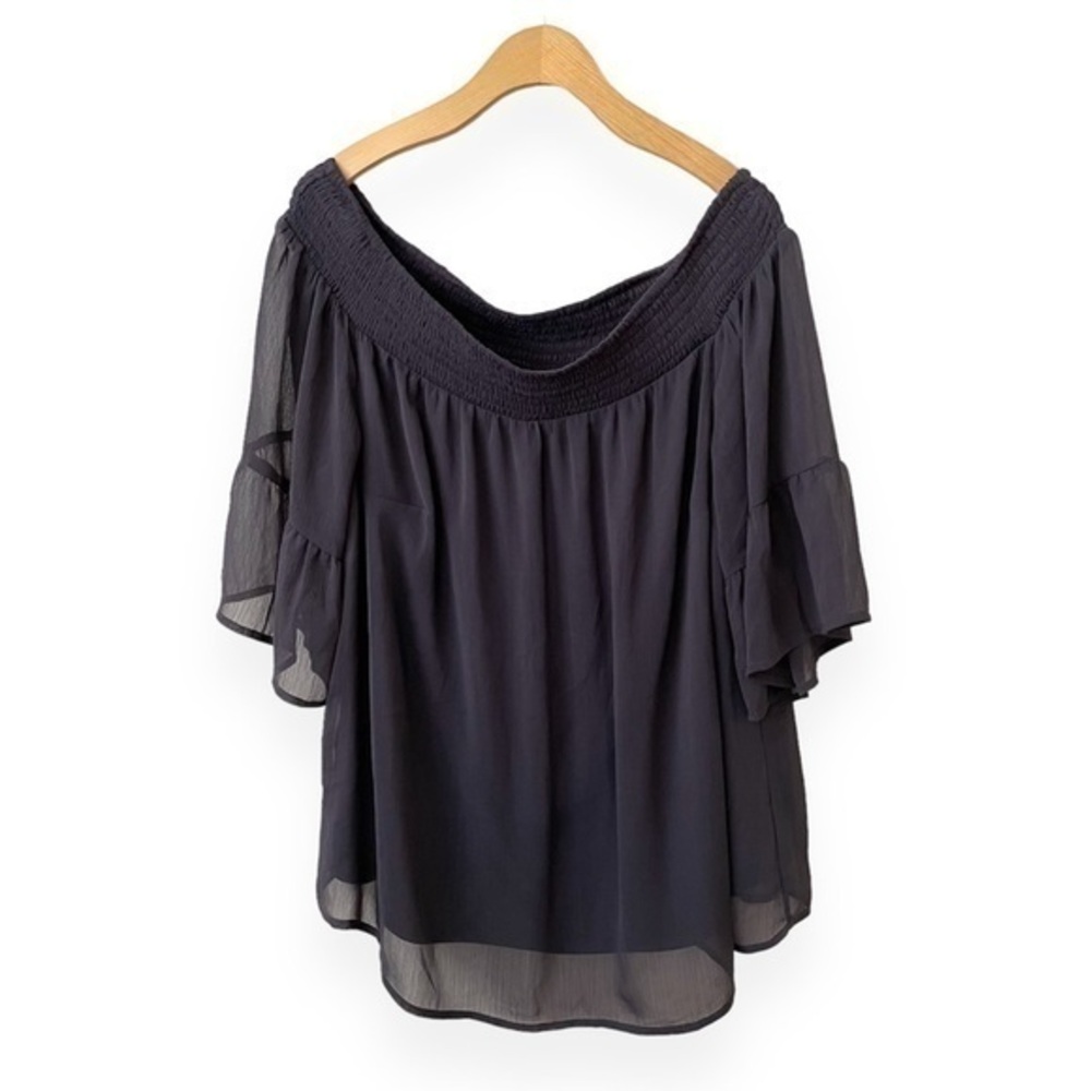 Torrid Scoop Neck / Off Shoulder Blouse Dark Gray Size 1X